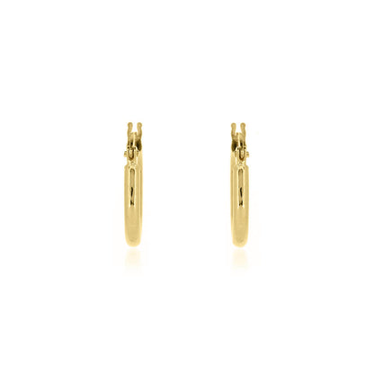 Classic 14mm Hollow Creole Hoop Earrings - 9ct Yellow Gold Hoop Earrings