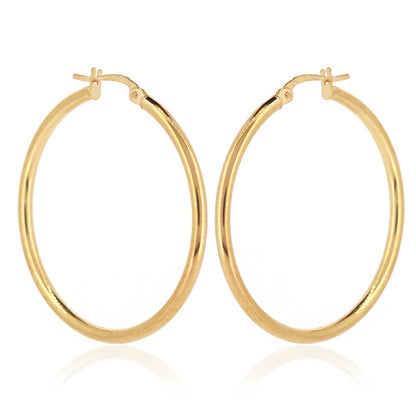 Classic 30mm Hoop Earrings - 9ct Yellow Gold Hoop Earrings