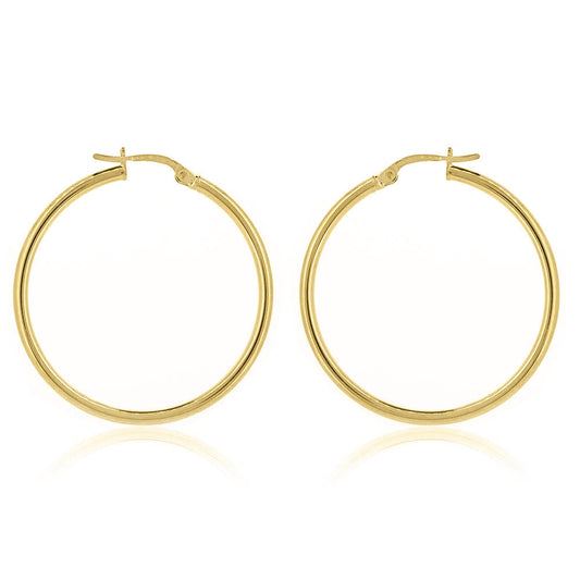 Classic 30mm Hoop Earrings - 9ct Yellow Gold Hoop Earrings