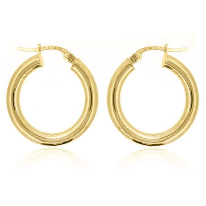 Classic 20mm Hollow Creole Hoop Earrings - 9ct Yellow Gold Hoop Earrings