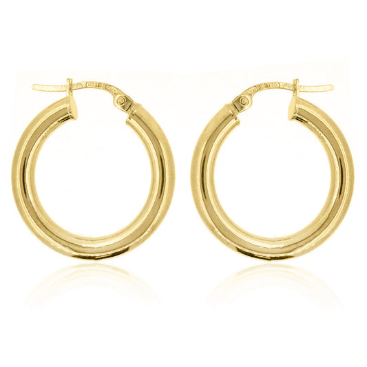 Classic 20mm Hollow Creole Hoop Earrings - 9ct Yellow Gold Hoop Earrings