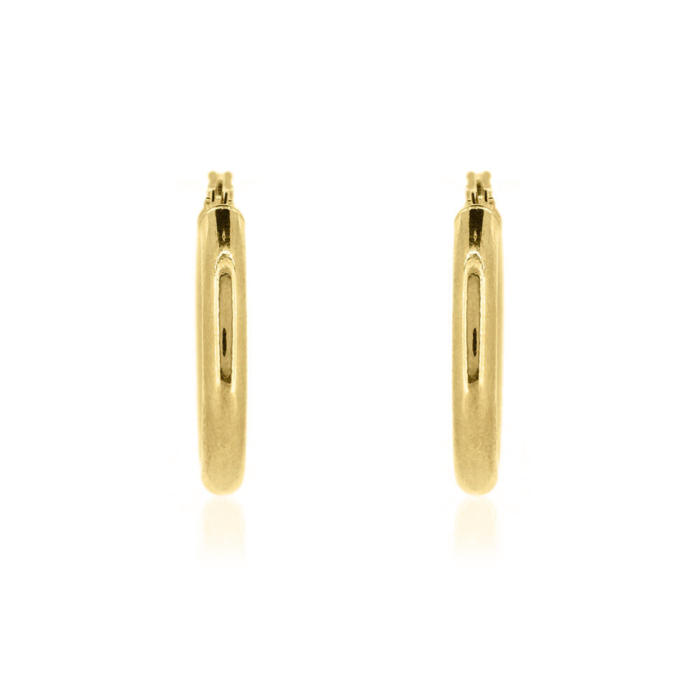 Classic 20mm Hollow Creole Hoop Earrings - 9ct Yellow Gold Hoop Earrings