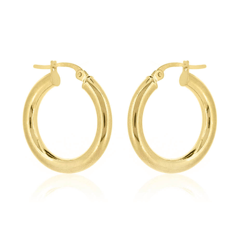 Classic 20mm Hollow Creole Hoop Earrings - 9ct Yellow Gold Hoop Earrings