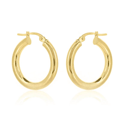 Classic 20mm Hollow Creole Hoop Earrings - 9ct Yellow Gold Hoop Earrings