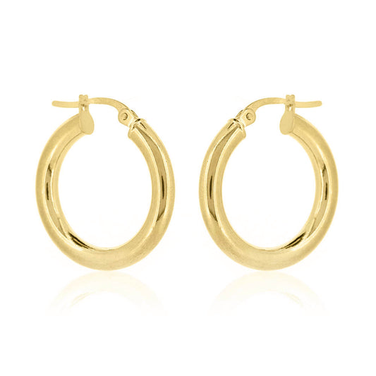 Classic 20mm Hollow Creole Hoop Earrings - 9ct Yellow Gold Hoop Earrings