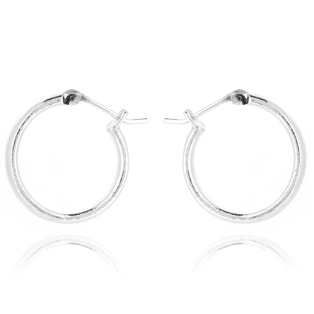 Esther Polished Creole Solid Hoop Earrings - Sterling Silver Hoop Earrings