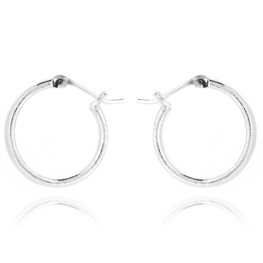 Esther Polished Creole Solid Hoop Earrings - Sterling Silver Hoop Earrings