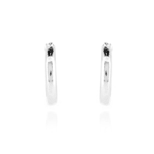 Esther Polished Creole Solid Hoop Earrings - Sterling Silver Hoop Earrings