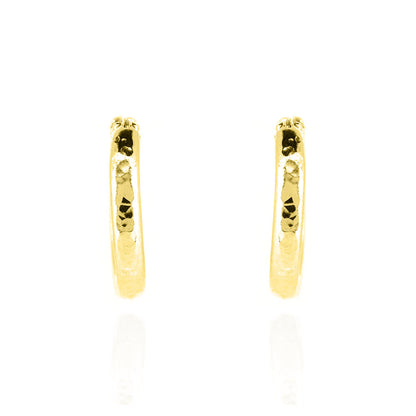 Esther Dappled Creole Solid Hoop Earrings - Yellow Gold Vermeil Hoop Earrings
