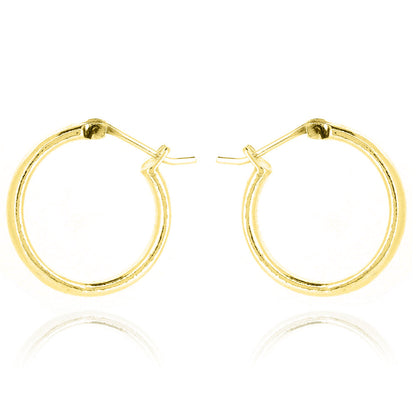 Esther Polished Creole Solid Hoop Earrings - Yellow Gold Vermeil Hoop Earrings