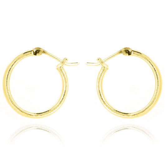Esther Polished Creole Solid Hoop Earrings - Yellow Gold Vermeil Hoop Earrings
