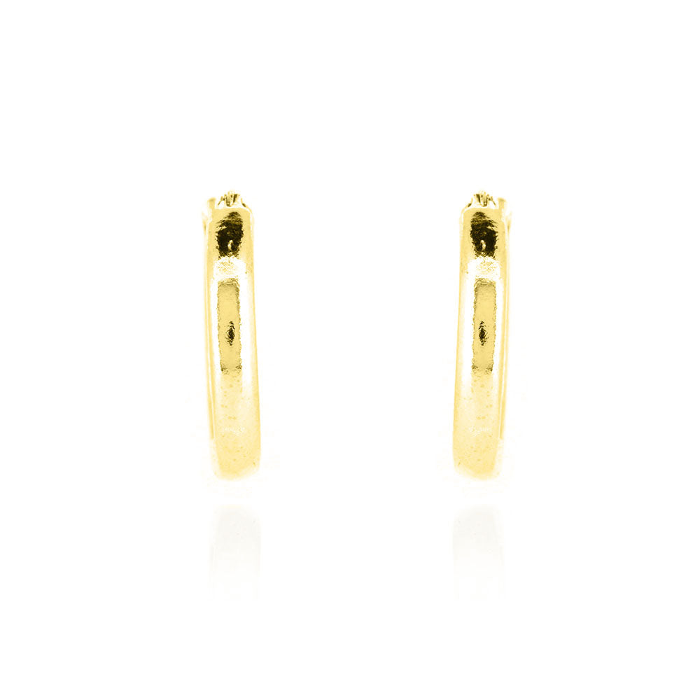 Esther Polished Creole Solid Hoop Earrings - Yellow Gold Vermeil Hoop Earrings