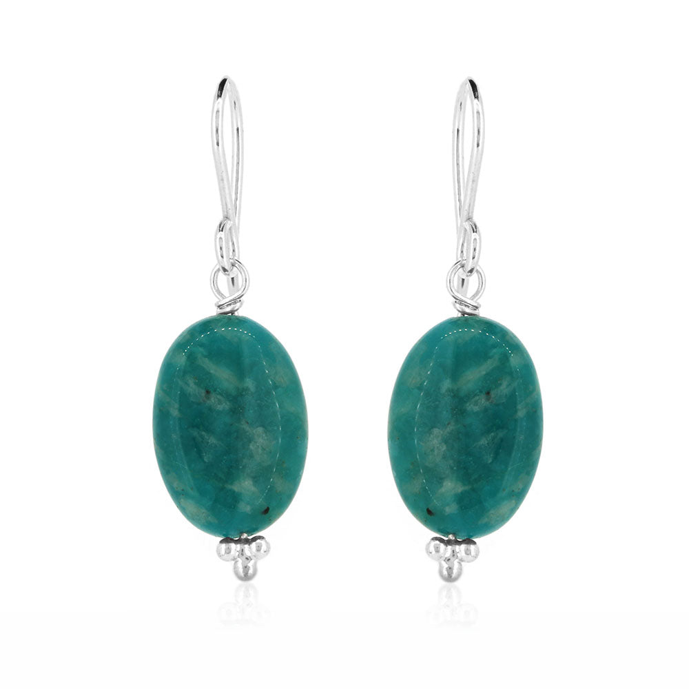Alyssia Amazonite Drop Earrings - Sterling Silver Drop Earrings