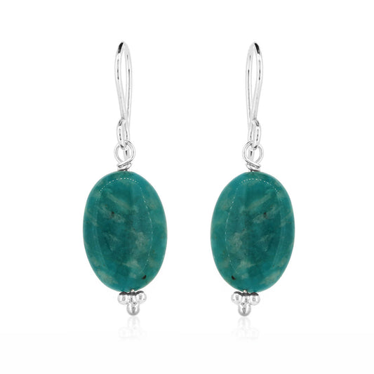 Alyssia Amazonite Drop Earrings - Sterling Silver Drop Earrings