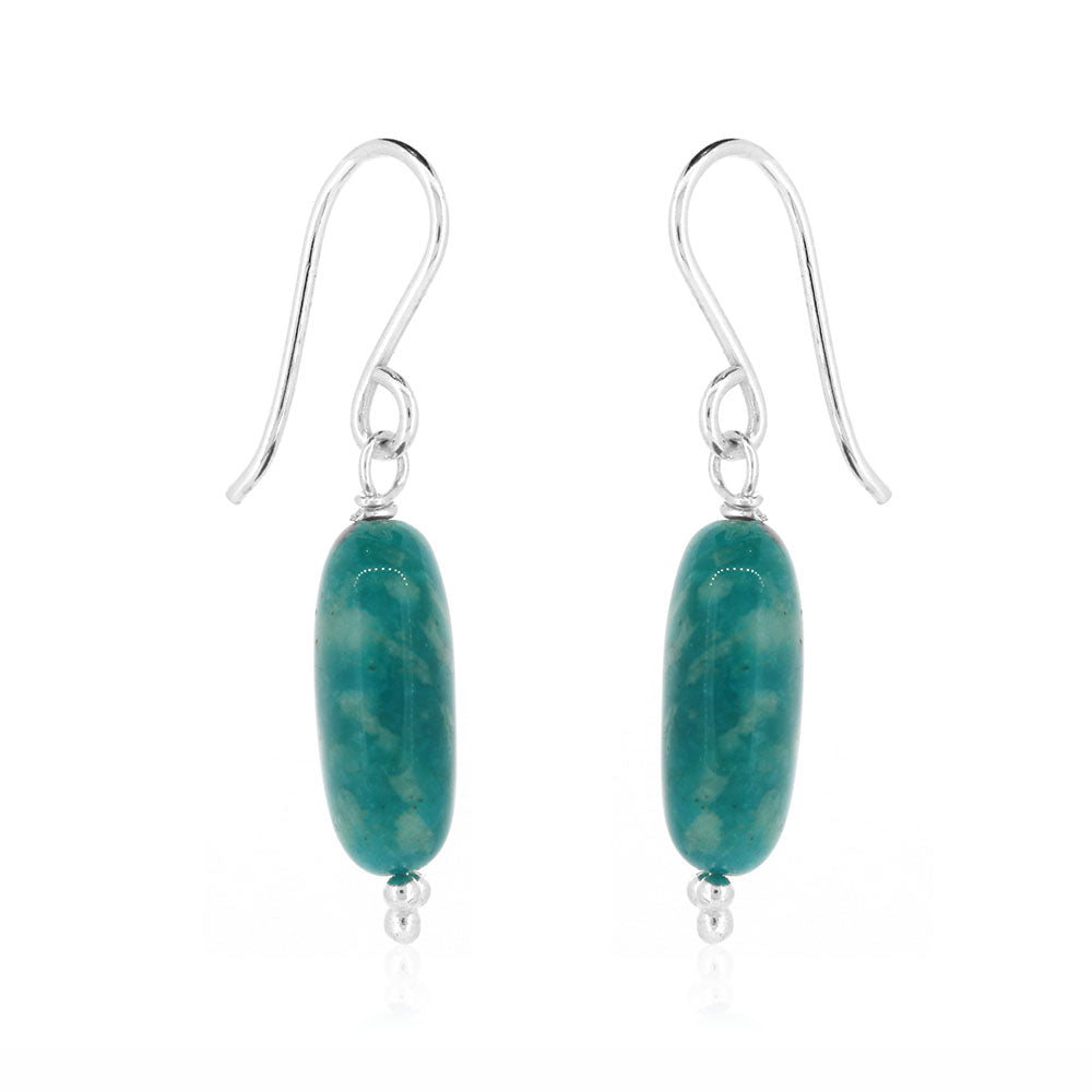Alyssia Amazonite Drop Earrings - Sterling Silver Drop Earrings
