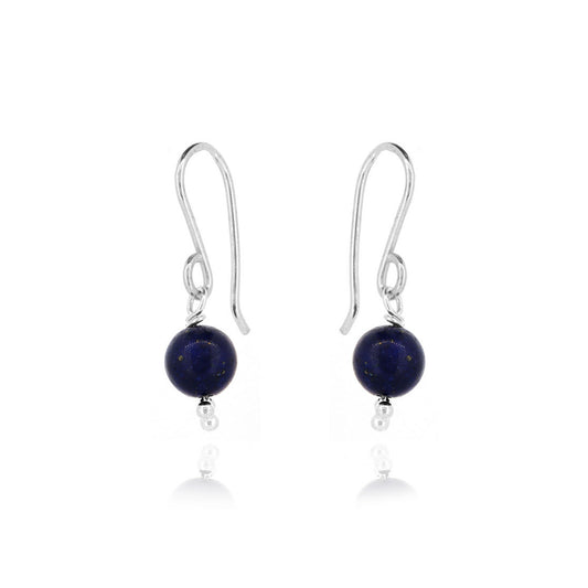 Alyssia Lapis Lazuli Drop Earrings - Sterling Silver Drop Earrings