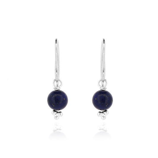 Alyssia Lapis Lazuli Drop Earrings - Sterling Silver Drop Earrings