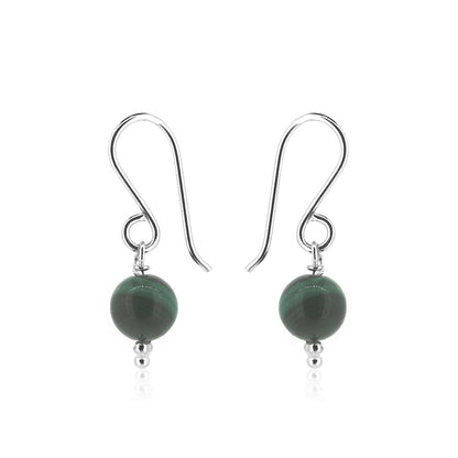 Alyssia Malachite Drop Earrings - Sterling Silver Drop Earrings
