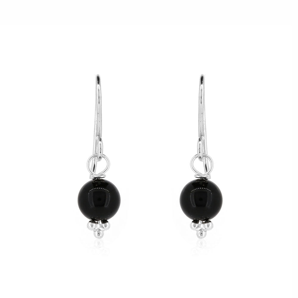 Alyssia Onyx Drop Earrings - Sterling Silver Drop Earrings