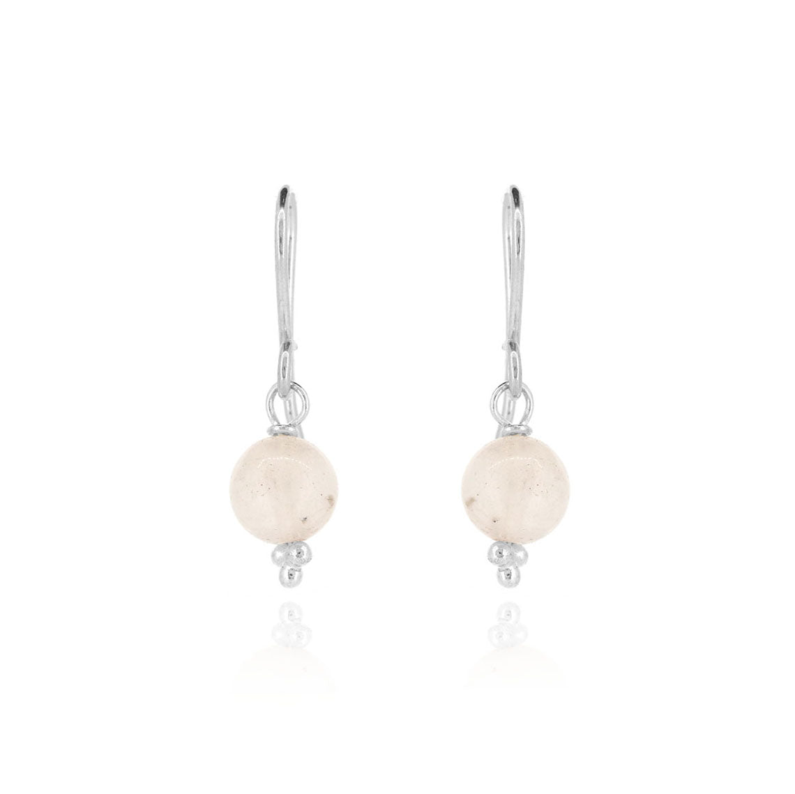 Alyssia Rose Quartz Drop Earrings - Sterling Silver Drop Earrings