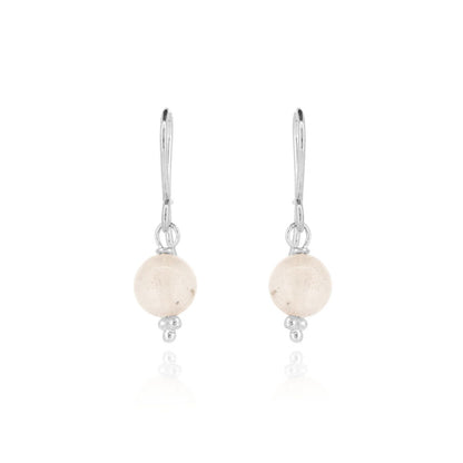Alyssia Rose Quartz Drop Earrings - Sterling Silver Drop Earrings