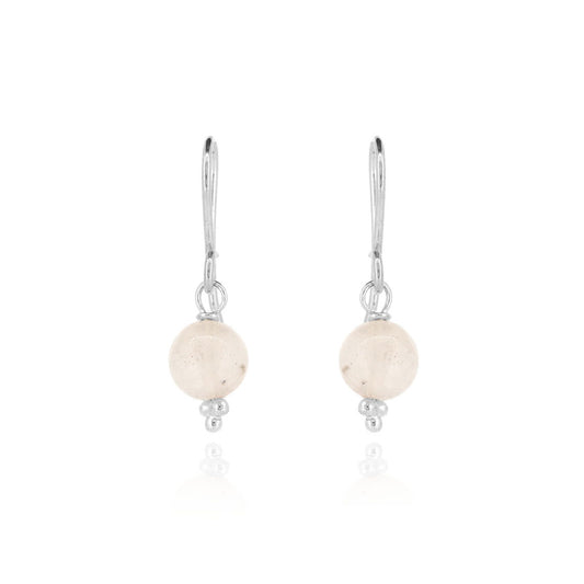 Alyssia Rose Quartz Drop Earrings - Sterling Silver Drop Earrings