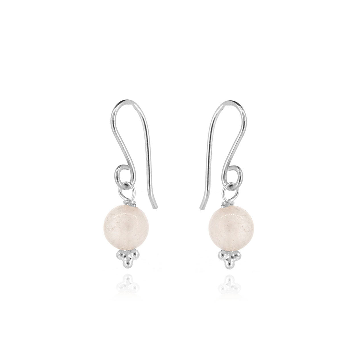 Alyssia Rose Quartz Drop Earrings - Sterling Silver Drop Earrings