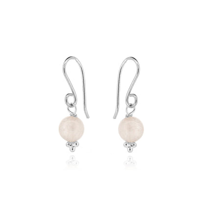 Alyssia Rose Quartz Drop Earrings - Sterling Silver Drop Earrings