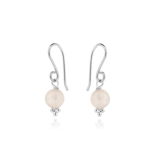 Alyssia Rose Quartz Drop Earrings - Sterling Silver Drop Earrings