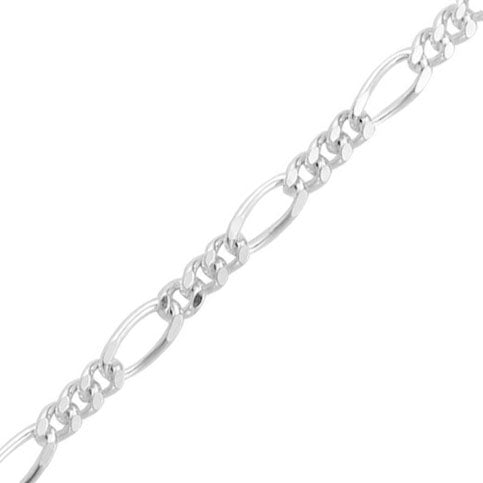 Figaro Filed Bracelet - Sterling Silver - 7.5 Inch Bracelets
