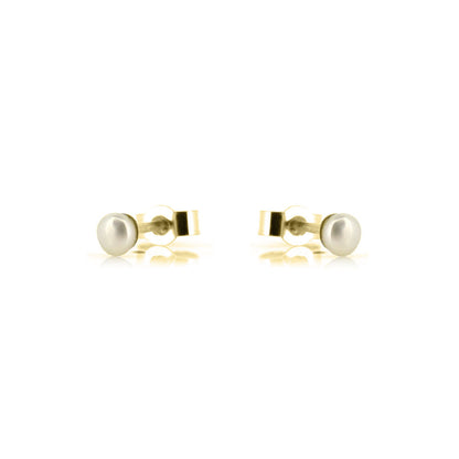 Alyssia White Freshwater Pearl 3mm Stud Earrings - 9ct Yellow Gold
