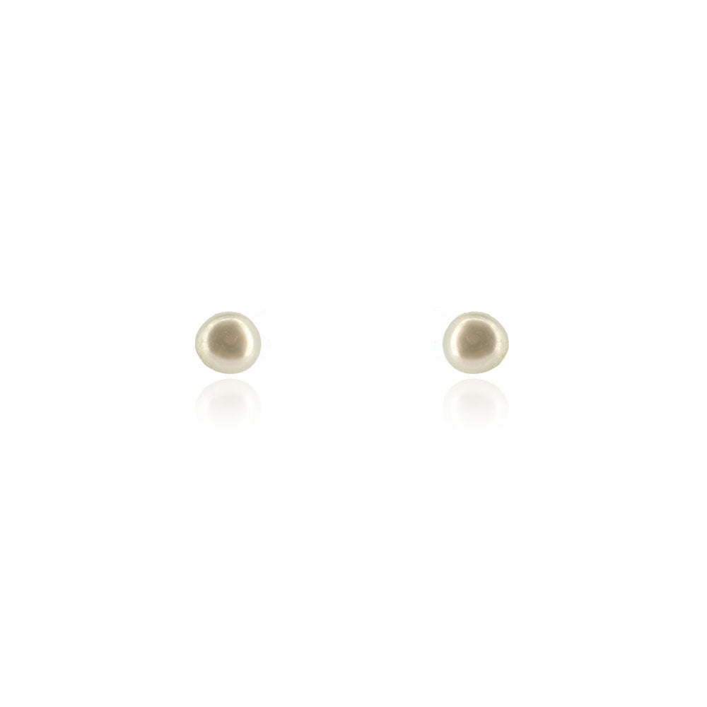 Alyssia White Freshwater Pearl 3mm Stud Earrings - 9ct Yellow Gold Stud Earrings