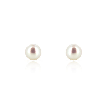 Alyssia White Freshwater Pearl 5mm Stud Earrings - 9ct Yellow Gold Stud Earrings