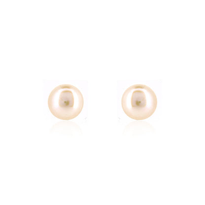 Alyssia White Freshwater Pearl 7mm Stud Earrings - 9ct Yellow Gold Stud Earrings