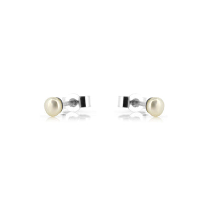 Alyssia White Freshwater Pearl 3mm Stud Earrings - Sterling Silver