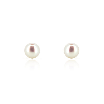 Alyssia White Freshwater Pearl 5mm Stud Earrings - Sterling Silver Stud Earrings