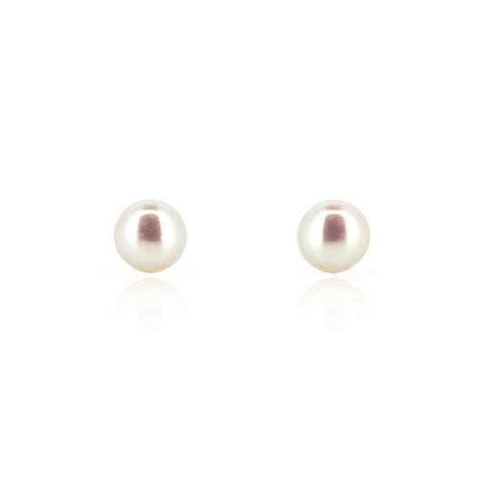 Alyssia White Freshwater Pearl 5mm Stud Earrings - Sterling Silver Stud Earrings
