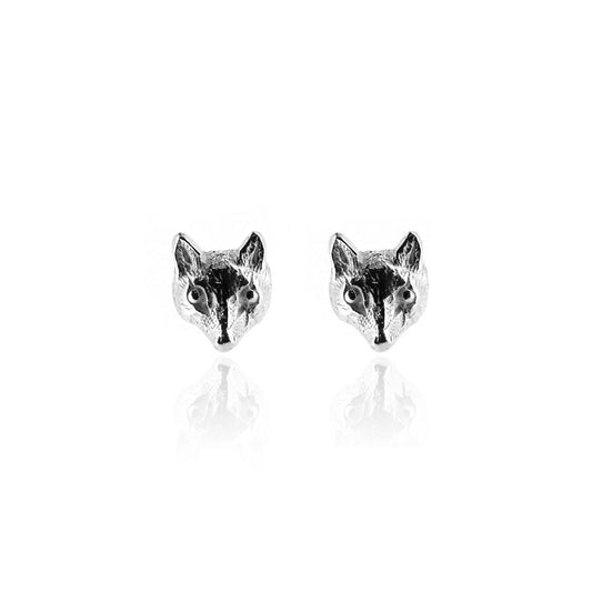 Mr Fox Stud Earrings - Sterling Silver Stud Earrings
