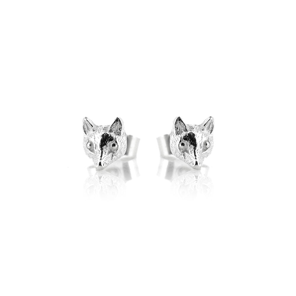 Mr Fox Stud Earrings - Sterling Silver Stud Earrings