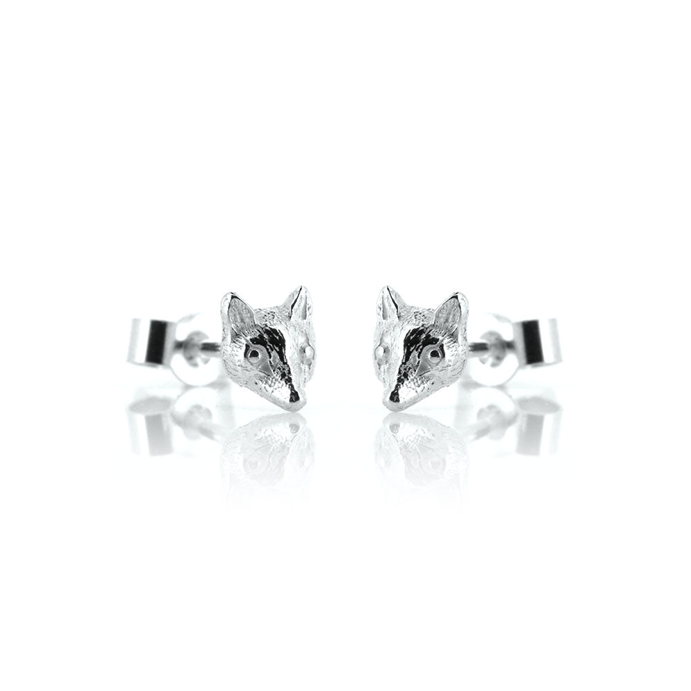 Mr Fox Stud Earrings - Sterling Silver Stud Earrings