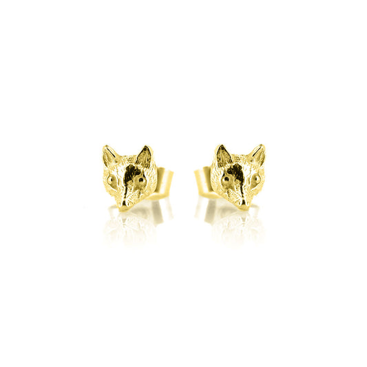 Mr Fox Stud Earrings - Yellow Gold Vermeil Stud Earrings