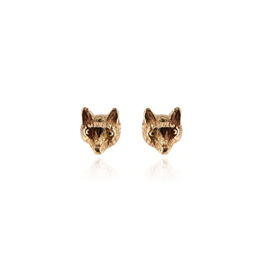 Mr Fox Stud Earrings - 9ct Yellow Gold Stud Earrings