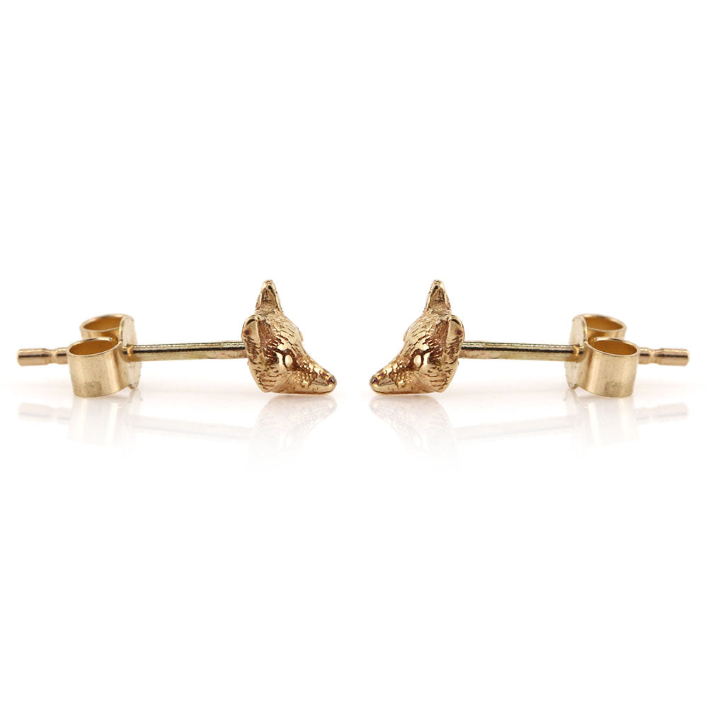 Mr Fox Stud Earrings - 9ct Yellow Gold Stud Earrings