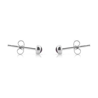 Iria Amethyst 3mm Stud Earrings - Sterling Silver Stud Earrings