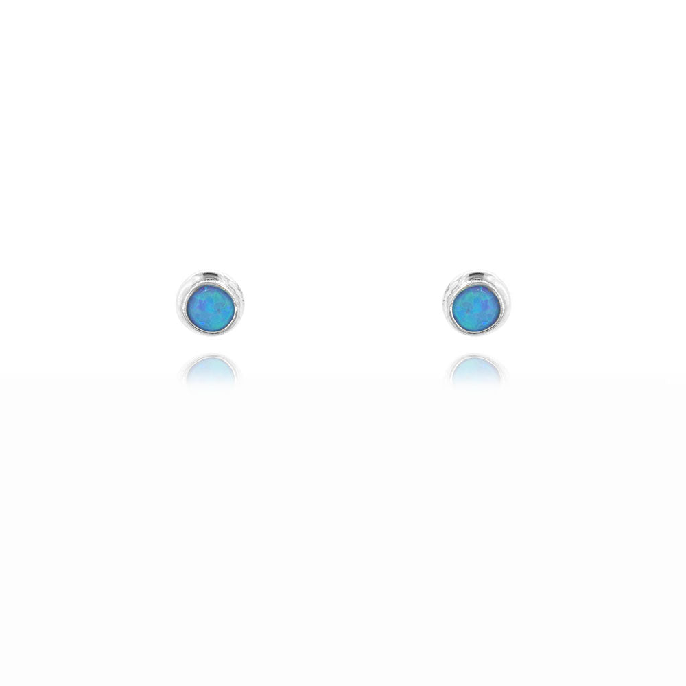 Iria Opalite 3mm Stud Earrings - Sterling Silver Stud Earrings