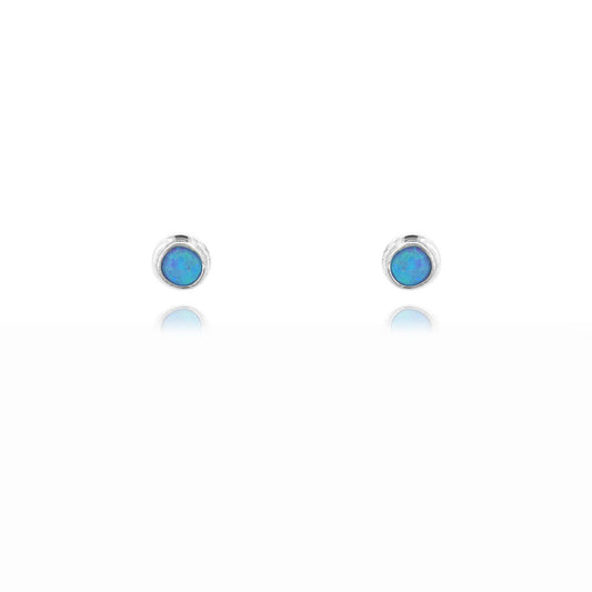 Iria Opalite 3mm Stud Earrings - Sterling Silver Stud Earrings