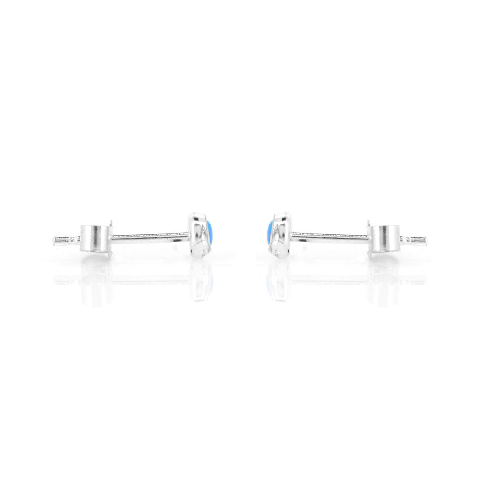Iria Opalite 3mm Stud Earrings - Sterling Silver Stud Earrings