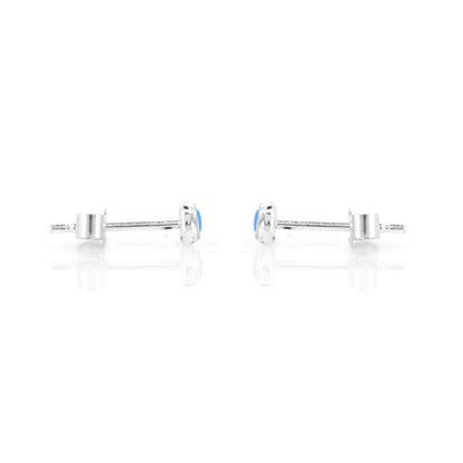 Iria Opalite 3mm Stud Earrings - Sterling Silver Stud Earrings