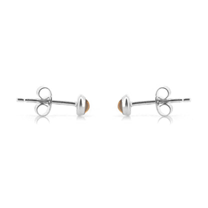 Iria Citrine 3mm Stud Earrings - Sterling Silver Stud Earrings