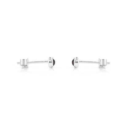 Iria Garnet 3mm Stud Earrings - Sterling Silver Stud Earrings